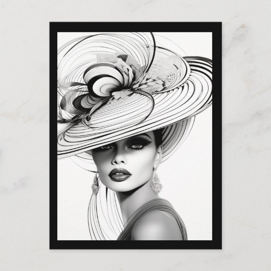 IHRE KRONE (SCHWARZ UND WEISS) #2 POSTKARTE (Vorderseite)