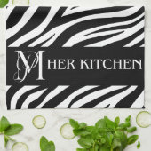 Ihre Küche Zebra Print Monogram Handtuch (Gefaltet)