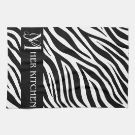 Ihre Küche Zebra Print Monogram Handtuch