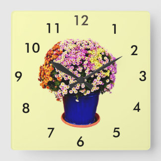 Ihre kundenspezifische Blumen-quadratische Quadratische Wanduhr