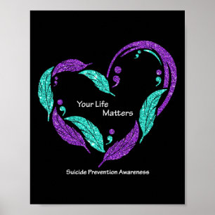 Ihre Lebensprobleme Semicolon Suizidprävention Poster