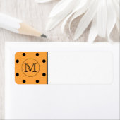 Ihre Letter Monogram. Orange und Black Polka Dot. (Insitu)