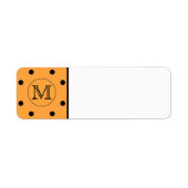 Ihre Letter Monogram. Orange und Black Polka Dot. (Vorne)