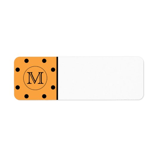 Ihre Letter Monogram. Orange und Black Polka Dot. (Vorne)