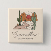 Ihre letzte Fiesta Boho Wüste Bachelorette Weekend Button (Vorderseite)