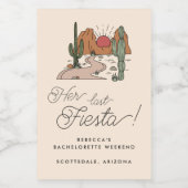 Ihre letzte Fiesta Boho Wüste Bachelorette Weekend Weinetikett (Einzelnes Label)
