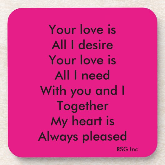 Ihre Liebe Getränkeuntersetzer (Vorderseite)