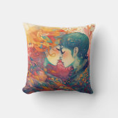 Ihre Liebe, ihr Weg | Lesbischer Kiss Art Deco Sti Kissen (Vorderseite)