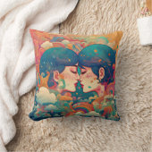 Ihre Liebe, ihr Weg | Lesbischer Kiss Art Deco Sti Kissen (Decke)