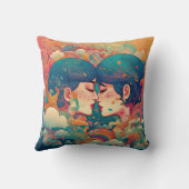 Ihre Liebe, ihr Weg | Lesbischer Kiss Art Deco Sti Kissen (Rückseite)