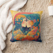 Ihre Liebe, ihr Weg | Lesbischer Kiss Art Deco Sti Kissen (Decke)