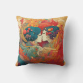 Ihre Liebe, ihr Weg | Lesbischer Kiss Art Deco Sti Kissen (Rückseite)