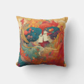 Ihre Liebe, ihr Weg | Lesbischer Kiss Art Deco Sti Kissen (Vorderseite)