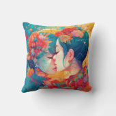 Ihre Liebe, ihr Weg | Lesbischer Kiss Art Deco Sti Kissen (Rückseite)