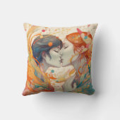 Ihre Liebe, ihr Weg | Lesbischer Kiss Art Deco Sti Kissen (Rückseite)