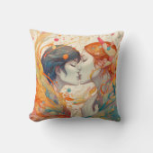 Ihre Liebe, ihr Weg | Lesbischer Kiss Art Deco Sti Kissen (Vorderseite)