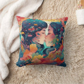 Ihre Liebe, ihr Weg | Lesbischer Kiss Art Deco Sti Kissen (Decke)