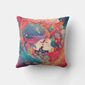 Ihre Liebe, ihr Weg | Lesbischer Kiss Art Deco Sti Kissen (Rückseite)