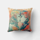Ihre Liebe, ihr Weg | Lesbischer Kiss Art Deco Sti Kissen (Rückseite)