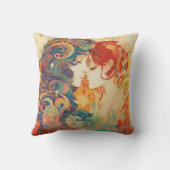 Ihre Liebe, ihr Weg | Lesbischer Kiss Art Deco Sti Kissen (Rückseite)