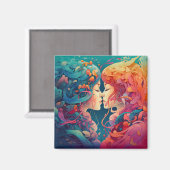 Ihre Liebe, ihr Weg | Lesbischer Kiss Art Deco Sti Magnet (Vorderseite/Rückseite)