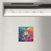 Ihre Liebe, ihr Weg | Lesbischer Kiss Art Deco Sti Magnet (In Situ (Geschirrspüler))