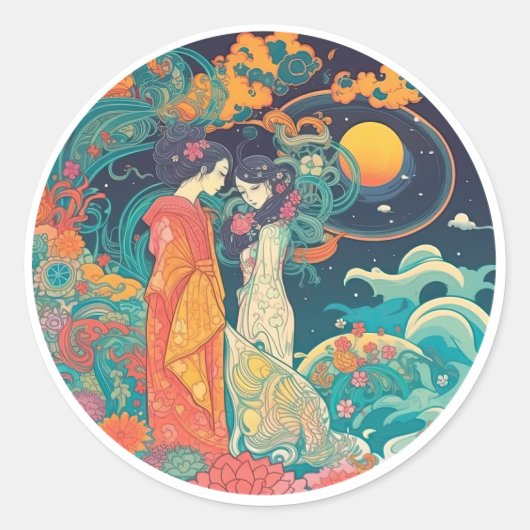 Ihre Liebe, ihr Weg Runder Aufkleber (Vorderseite)