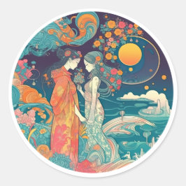 Ihre Liebe, ihr Weg Runder Aufkleber