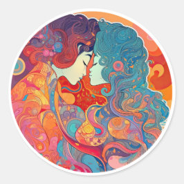 Ihre Liebe, ihr Weg Runder Aufkleber