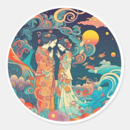 Ihre Liebe, ihr Weg Runder Aufkleber