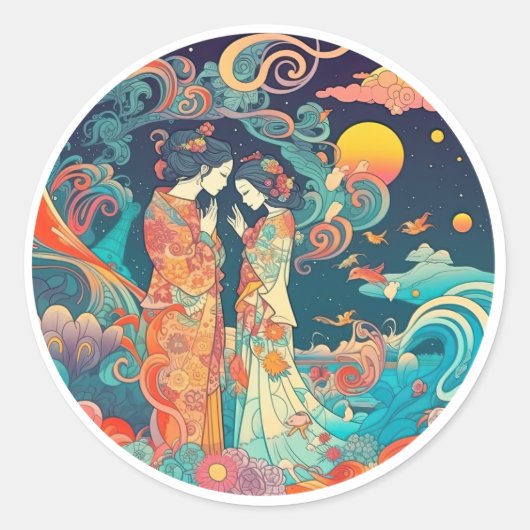 Ihre Liebe, ihr Weg Runder Aufkleber (Vorderseite)