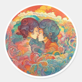 Ihre Liebe, ihr Weg Runder Aufkleber