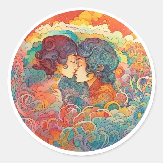 Ihre Liebe, ihr Weg Runder Aufkleber (Vorderseite)