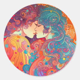 Ihre Liebe, ihr Weg Runder Aufkleber