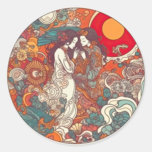 Ihre Liebe, ihr Weg Runder Aufkleber (Vorderseite)