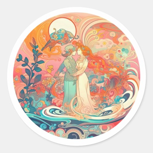 Ihre Liebe, ihr Weg Runder Aufkleber (Vorderseite)