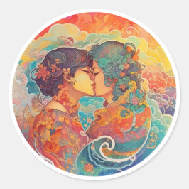 Ihre Liebe, ihr Weg Runder Aufkleber