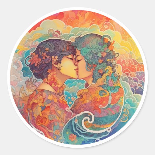 Ihre Liebe, ihr Weg Runder Aufkleber (Vorderseite)