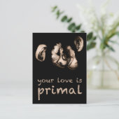 Ihre Liebe ist ursprünglich: Schimpansen küssen Postkarte (Stehend Vorderseite)