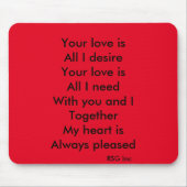Ihre Liebe Mousepad (Vorne)