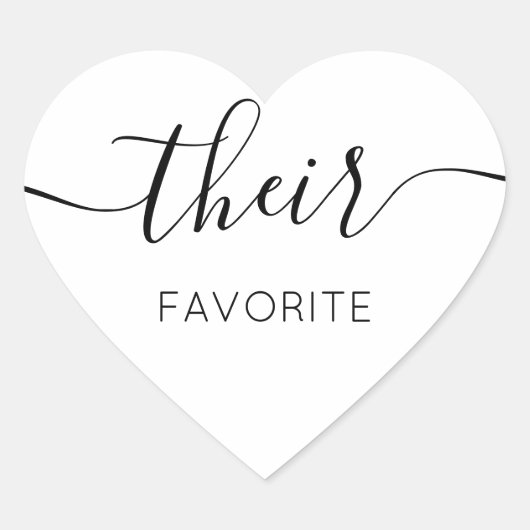 Ihre Lieblings-С alligrafisches Gefälligkeitsgesch Herz-Aufkleber (Vorderseite)