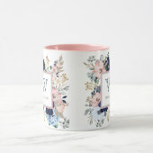 Ihre Lieblings-Blau-Rose-Monogramm-Tasse Tasse (Zentrum)