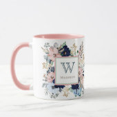 Ihre Lieblings-Blau-Rose-Monogramm-Tasse Tasse (Links)