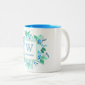 Ihre Lieblings-Blue-Rose-Monogramm-Tasse Zweifarbige Tasse (VorderseiteRechts)