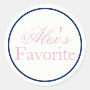 Ihre Lieblings-Braut Hochzeitsticker Rosa/Marine Runder Aufkleber