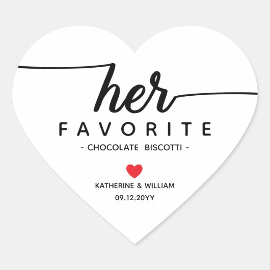 Ihre Lieblings-Brautjause-Gefallen Herz-Aufkleber (Vorderseite)