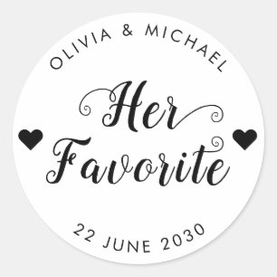 Ihre Lieblings-Brautsiegel-Hochzeitsfeier Gefallen Runder Aufkleber