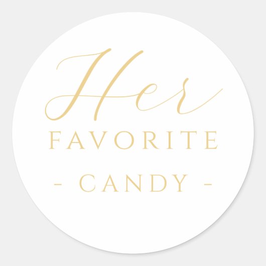 Ihre Lieblings-Candy-Leckerei Sticker Gold Wedding (Vorderseite)