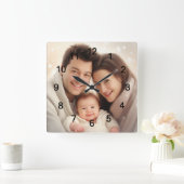 Ihre Lieblings-Foto-Wand Quadratische Wanduhr (Zuhause)