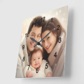 Ihre Lieblings-Foto-Wand Quadratische Wanduhr (Winkel)